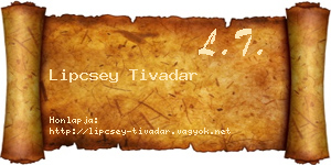 Lipcsey Tivadar névjegykártya